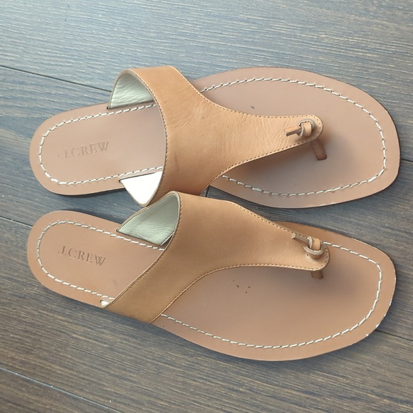 J CREW –  Playa women's Thong leather sandals mules – size 10 - Picture 3 of 8